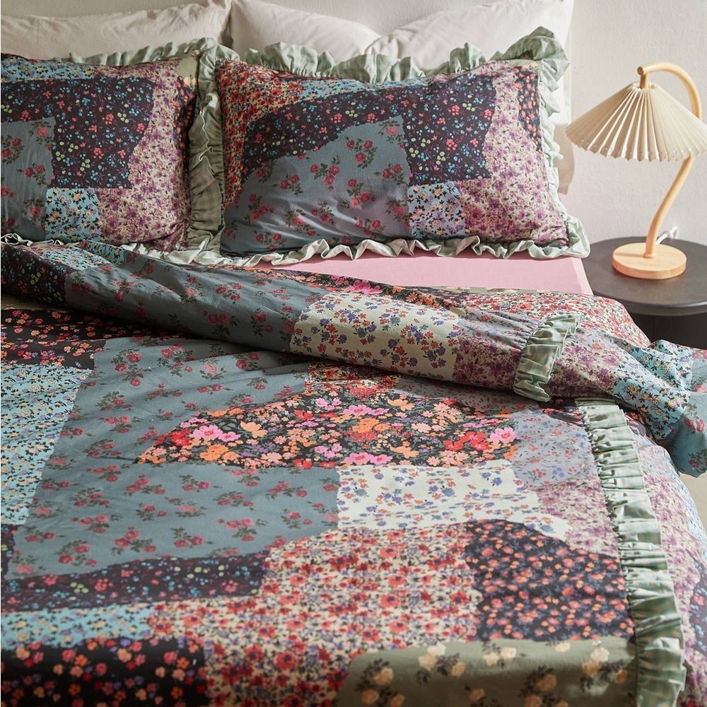 Floral Patchwork Ruffle Duvet Cover Only